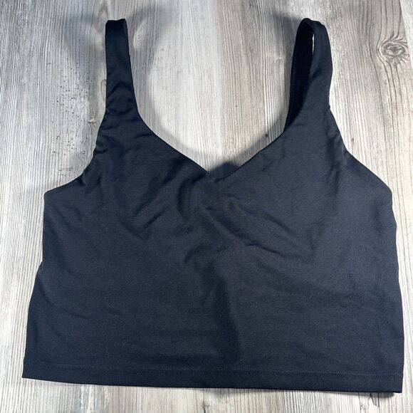 Aerie Offline Real Me Black Sports Bra Cropped Top Size S - Picture 1 of 6